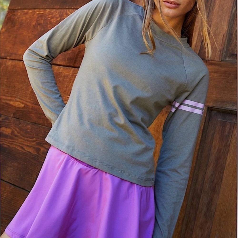 NWT Free People FP Movement Called It Layer Long Sleeve Cropped Tee